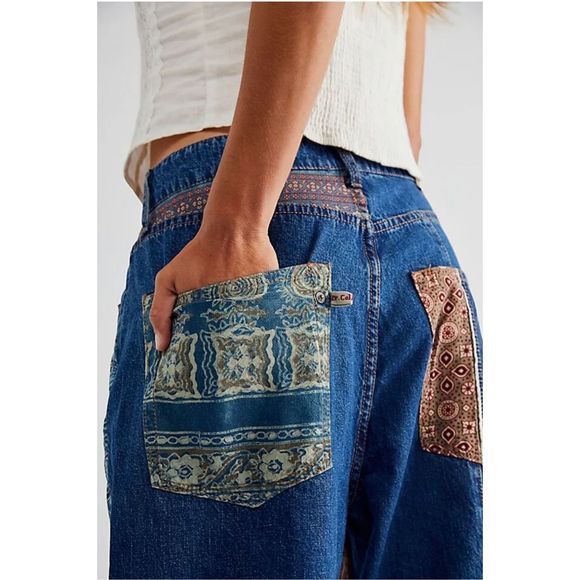 New Dr. Collectors x Free People Patched Jeans Size Small - Picture 6 of 6